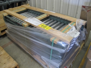 LOT (8) GRAVITY ROLLER CONVEYORS 24" X 5' WITH LEGS (W-44) LOADING & HANDLING FEE $30-